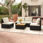 Ensemble de mobilier d'extérieur moderne 5 pièces pour jardin et piscine - 27 x 25 x 25,5 (L x l x H)