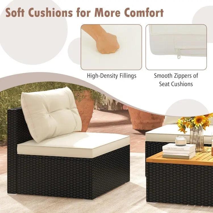 Ensemble de mobilier d'extérieur moderne 5 pièces pour jardin et piscine - 27 x 25 x 25,5 (L x l x H)