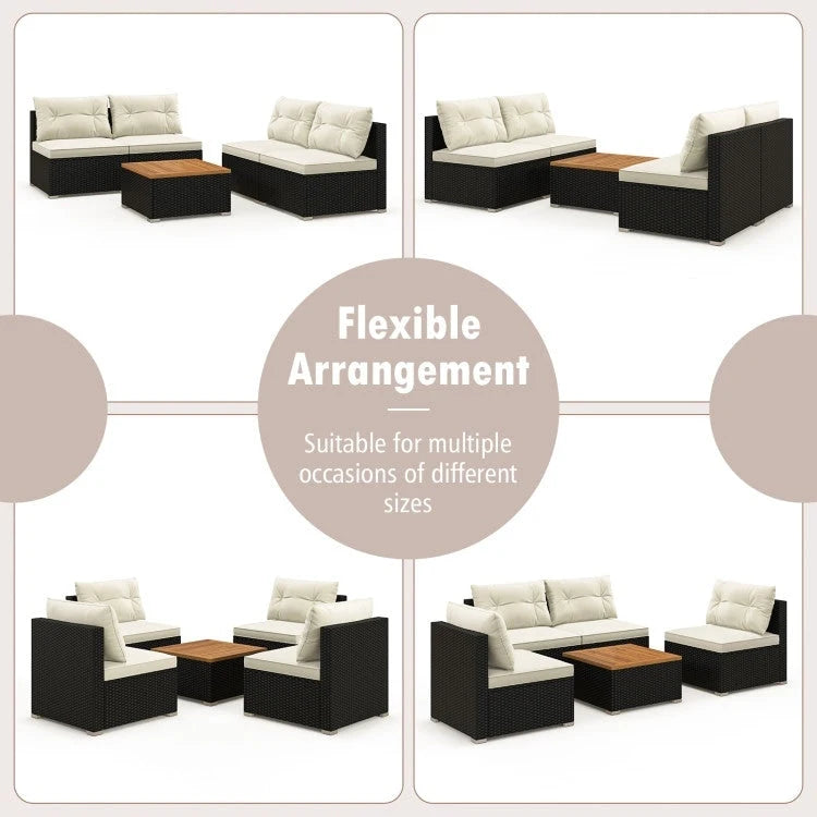 Ensemble de mobilier d'extérieur moderne 5 pièces pour jardin et piscine - 27 x 25 x 25,5 (L x l x H)
