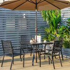 Table de salle à manger carrée de 94 cm (37 pouces) pour patio avec trou pour mât de parasol - 94 x 94 x 74 cm (37 x 37 x 29 pouces)