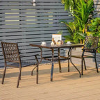 Table de salle à manger carrée de 94 cm (37 pouces) pour patio avec trou pour mât de parasol - 94 x 94 x 74 cm (37 x 37 x 29 pouces)