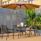 Table de salle à manger carrée de 94 cm (37 pouces) pour patio avec trou pour mât de parasol - 94 x 94 x 74 cm (37 x 37 x 29 pouces)