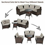 Ensemble de mobilier de patio 4 pièces, canapé d'extérieur en osier - 31,5 x 25,5 x 29 (L x l x H)