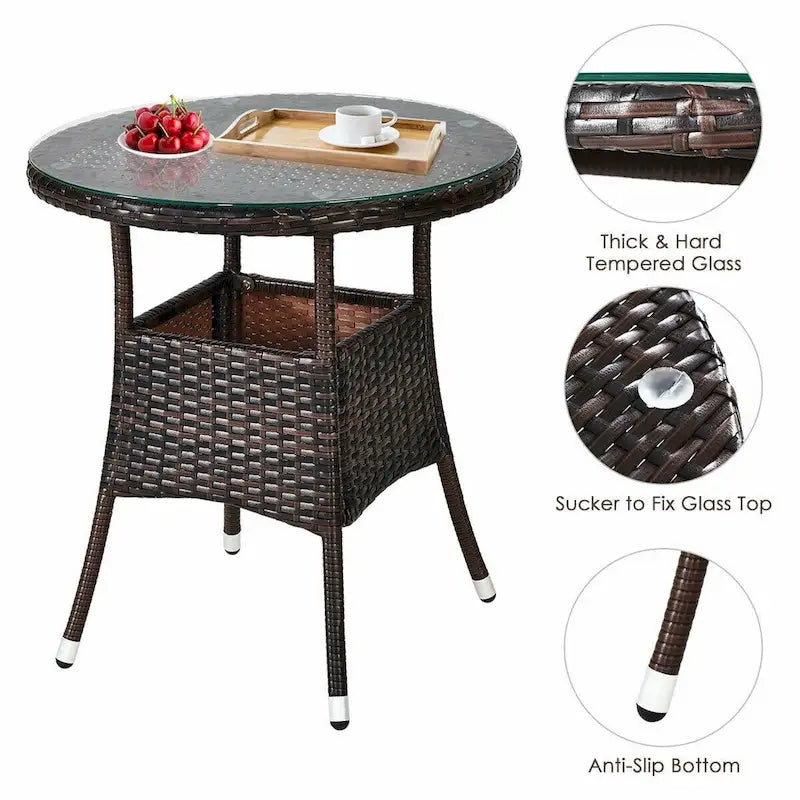 Ensemble de mobilier de patio 4 pièces, canapé d'extérieur en osier - 31,5 x 25,5 x 29 (L x l x H)