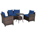 Ensemble de mobilier de patio 4 pièces, canapé d'extérieur en osier - 31,5 x 25,5 x 29 (L x l x H)