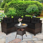 Ensemble de mobilier de patio 4 pièces, canapé d'extérieur en osier - 31,5 x 25,5 x 29 (L x l x H)