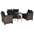 Ensemble de mobilier de patio 4 pièces, canapé d'extérieur en osier - 31,5 x 25,5 x 29 (L x l x H)