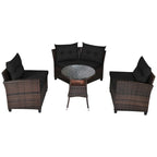 Ensemble de mobilier de patio 4 pièces, canapé d'extérieur en osier - 31,5 x 25,5 x 29 (L x l x H)