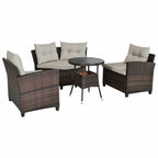 Ensemble de mobilier de patio 4 pièces, canapé d'extérieur en osier - 31,5 x 25,5 x 29 (L x l x H)