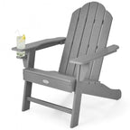 Outdoor Adirondack Chair with Built-in Cup Holder for Backyard Porch - 34 x 31 x 37 (L x W x H)
