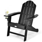 Chaise Adirondack d'extérieur avec porte-gobelet intégré pour véranda - 34 x 31 x 37 (L x l x H)