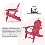 Chaise Adirondack d'extérieur avec porte-gobelet intégré pour véranda - 34 x 31 x 37 (L x l x H)