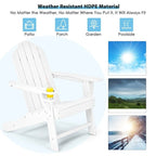 Chaise Adirondack d'extérieur avec porte-gobelet intégré pour véranda - 34 x 31 x 37 (L x l x H)