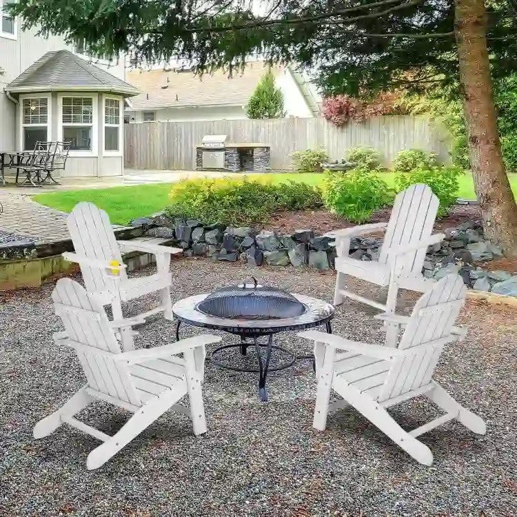 Chaise Adirondack d'extérieur avec porte-gobelet intégré pour véranda - 34 x 31 x 37 (L x l x H)