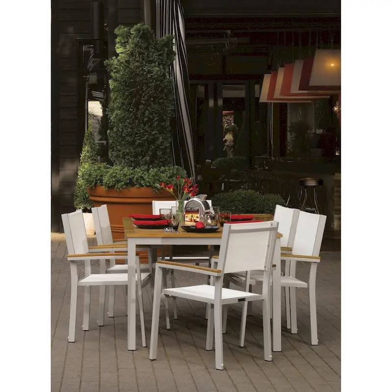 Ensemble de salle à manger Oxford Garden Travira 7 pièces en bois de teck naturel