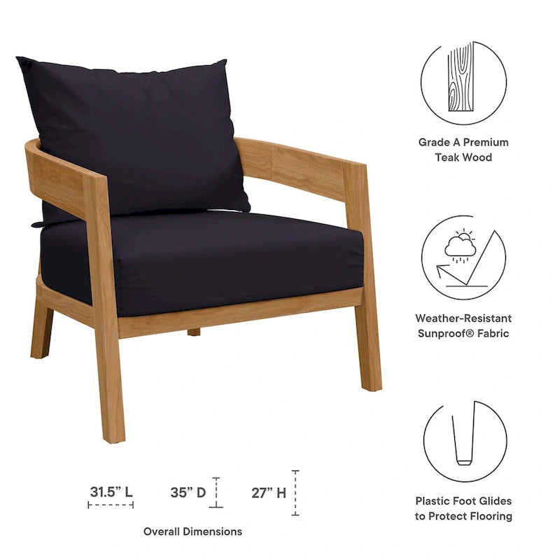 Fauteuil de jardin en teck de Brisbane