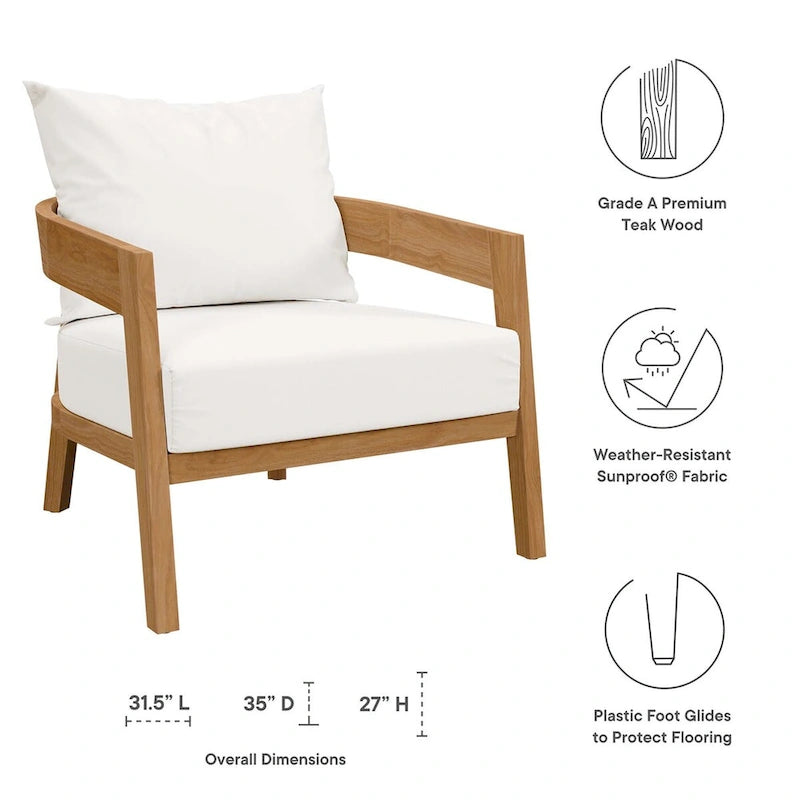 Fauteuil de jardin en teck de Brisbane
