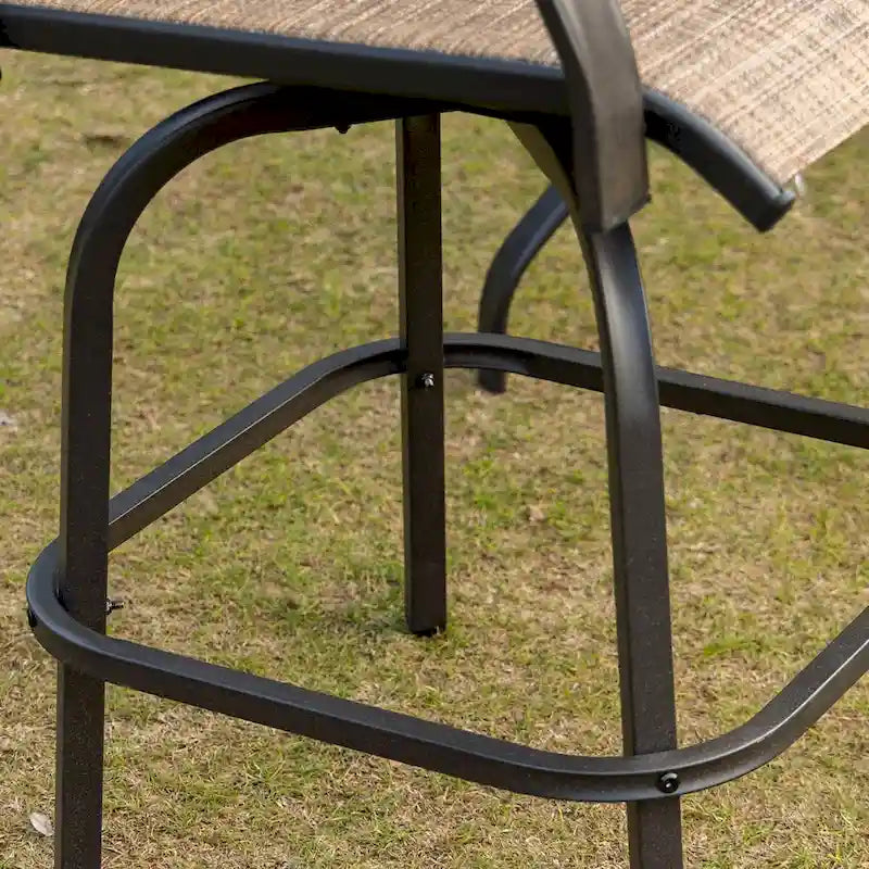 Ensemble de 2 tabourets de bar pivotants d'extérieur avec accoudoirs, structure en acier