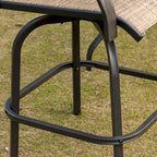 Ensemble de 2 tabourets de bar pivotants d'extérieur avec accoudoirs, structure en acier