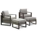 Ensemble de 2 chaises de patio Gymojoy, chaise en rotin résistant aux intempéries - Gris