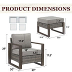 Ensemble de 2 chaises de patio Gymojoy, chaise en rotin résistant aux intempéries - Gris