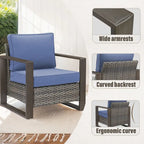 Ensemble de 2 chaises de patio Gymojoy, chaise en rotin résistant aux intempéries - Gris