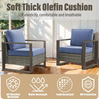 Ensemble de 2 chaises de patio Gymojoy, chaise en rotin résistant aux intempéries - Gris