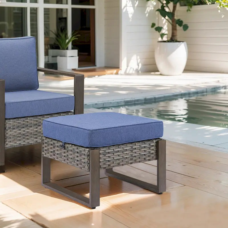 Ensemble de 2 chaises de patio Gymojoy, chaise en rotin résistant aux intempéries - Gris