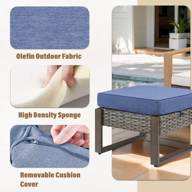 Ensemble de 2 chaises de patio Gymojoy, chaise en rotin résistant aux intempéries - Gris