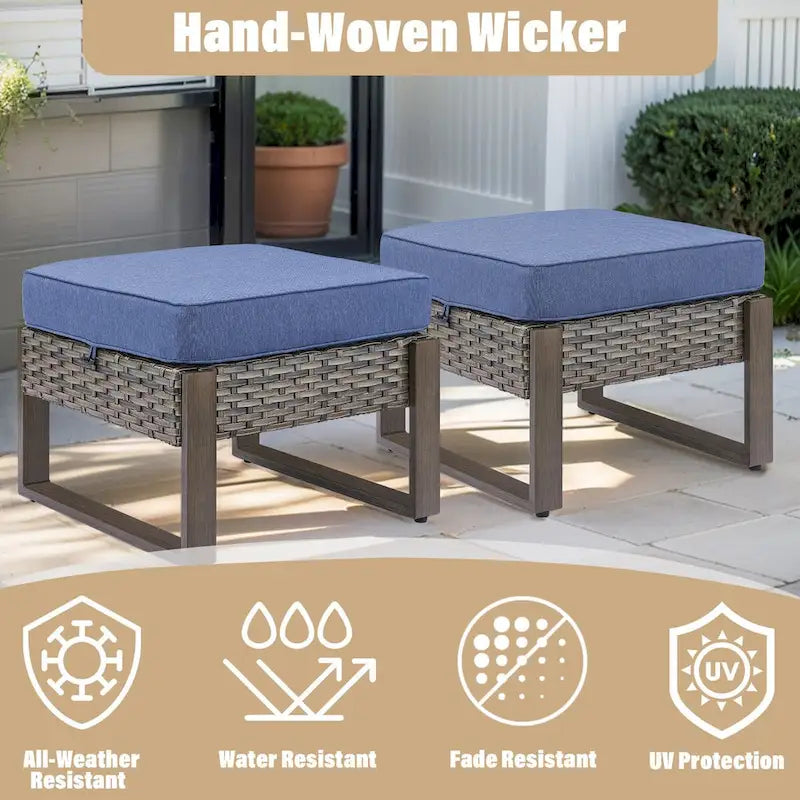 Ensemble de 2 chaises de patio Gymojoy, chaise en rotin résistant aux intempéries - Gris