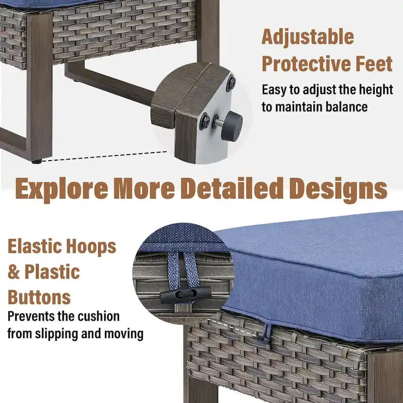 Ensemble de 2 chaises de patio Gymojoy, chaise en rotin résistant aux intempéries - Gris