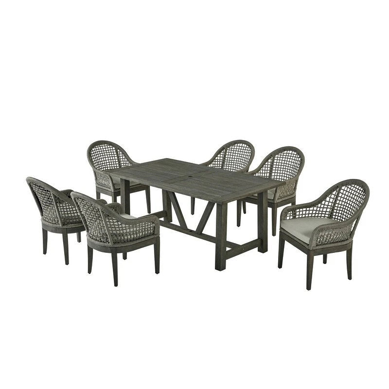 Ensembles de patio en bois de qualité supérieure avec trou pour parasol