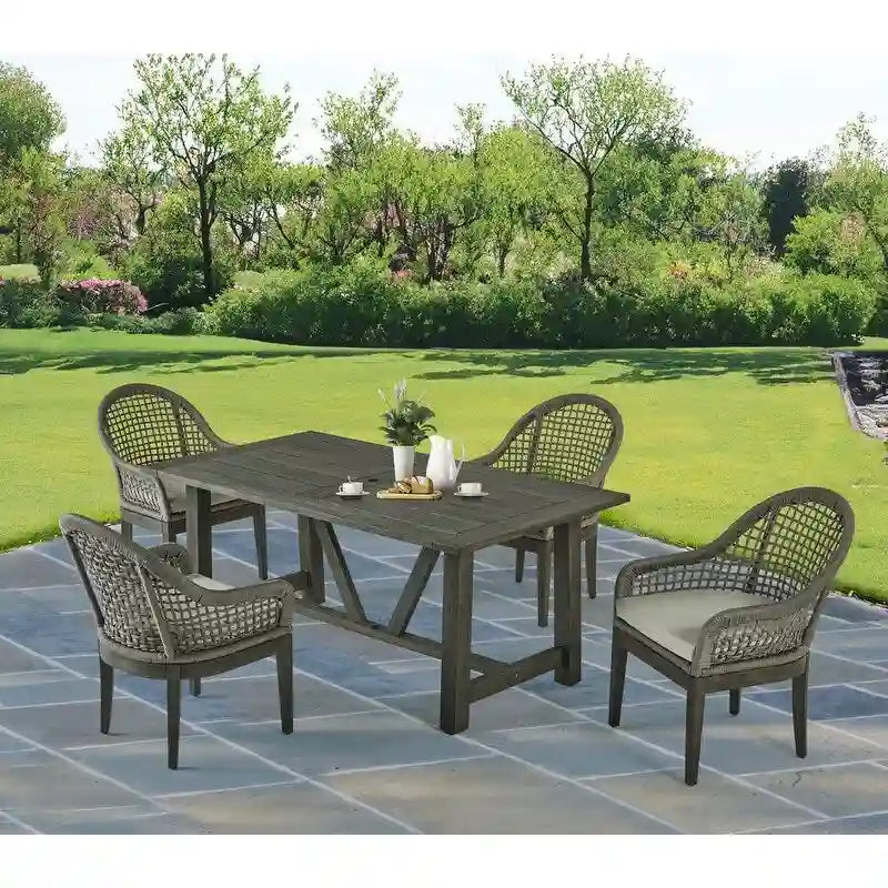 Ensembles de patio en bois de qualité supérieure avec trou pour parasol