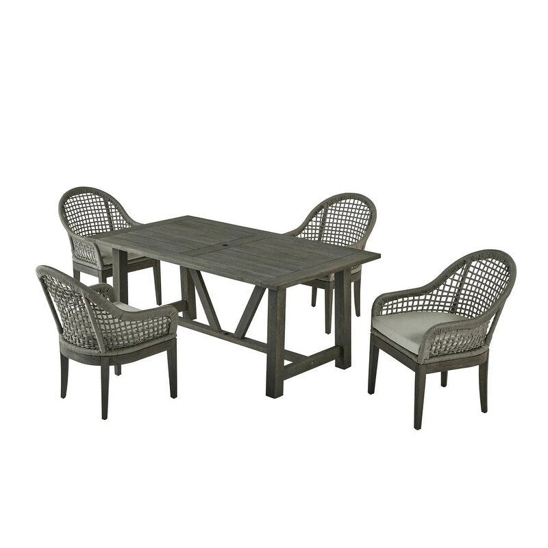 Ensembles de patio en bois de qualité supérieure avec trou pour parasol