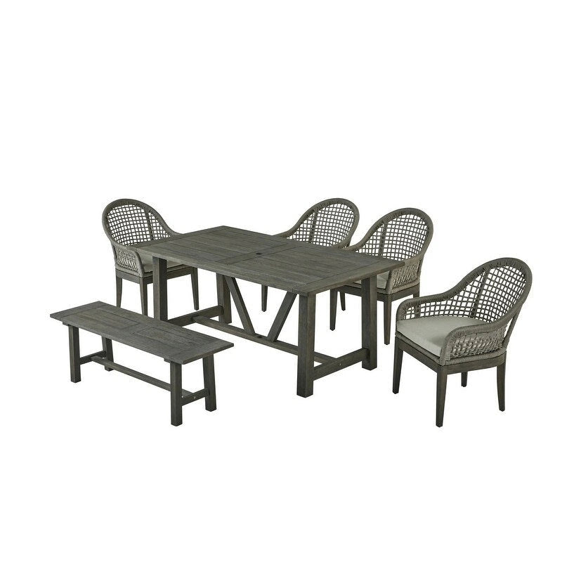 Ensembles de patio en bois de qualité supérieure avec trou pour parasol