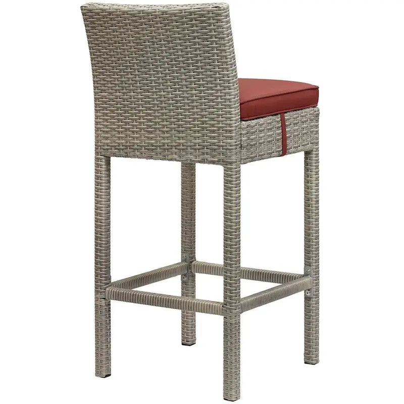 Tabourets de bar d'extérieur Conduit en rotin tressé, ensemble de 4
