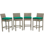 Tabourets de bar d'extérieur Conduit en rotin tressé, ensemble de 4