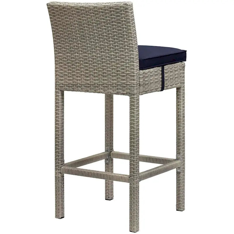 Tabourets de bar d'extérieur Conduit en rotin tressé, ensemble de 4