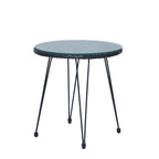 Ensemble de conversation 3 pièces en rotin avec table basse et plateau en verre