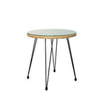 Ensemble de conversation 3 pièces en rotin avec table basse et plateau en verre