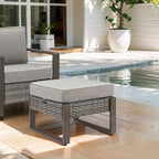Ensemble bistro de patio Gymojoy avec chaises berçantes et repose-pieds - Gris