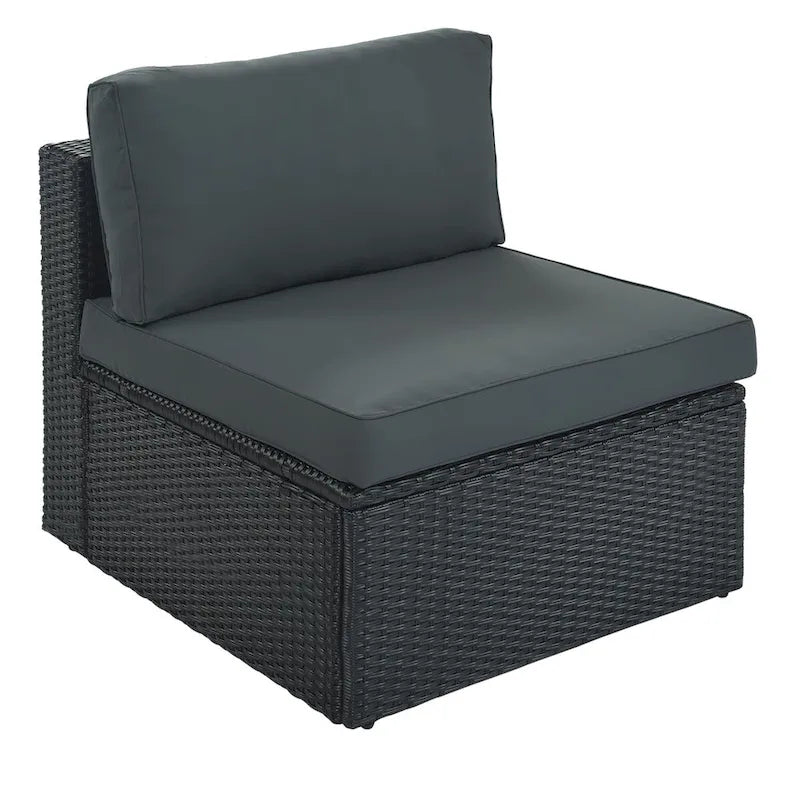 Ensemble de canapés d'extérieur en résine tressée 7 pièces, canapé-lit en rotin avec coussins colorés, canapé de conversation, pour patio, jardin, terrasse