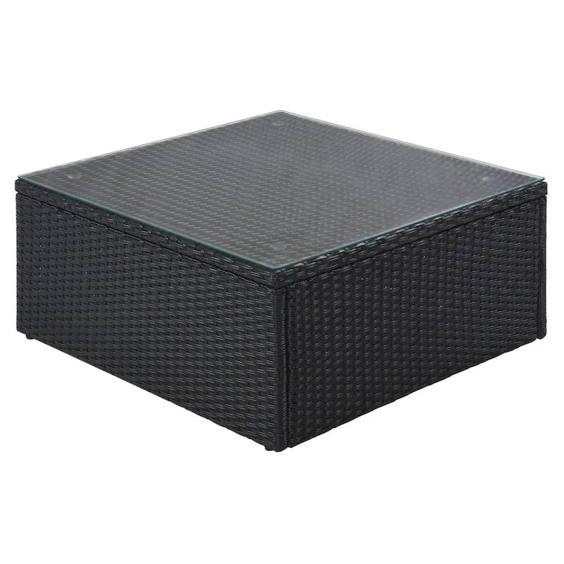 Ensemble de canapés d'extérieur en résine tressée 7 pièces, canapé-lit en rotin avec coussins colorés, canapé de conversation, pour patio, jardin, terrasse