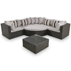 Ensemble de canapés d'extérieur en résine tressée 7 pièces, canapé-lit en rotin avec coussins colorés, canapé de conversation, pour patio, jardin, terrasse