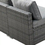 Ensemble de mobilier de jardin en résine tressée 8 pièces avec canapé et foyer extérieur HOOOWOOO