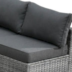 Ensemble de mobilier de jardin en résine tressée 8 pièces avec canapé et foyer extérieur HOOOWOOO
