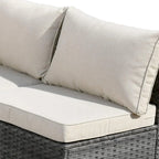 Ensemble de mobilier de jardin en résine tressée 8 pièces avec canapé et foyer extérieur HOOOWOOO