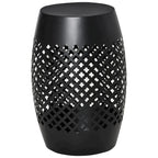 Table d'appoint ronde creuse de patio de 12,5 pouces, table d'appoint en acier