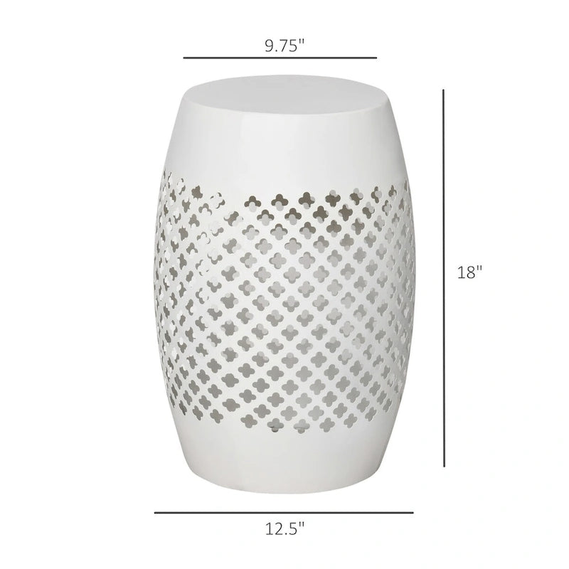 Table d'appoint ronde creuse de patio de 12,5 pouces, table d'appoint en acier