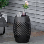 Table d'appoint ronde creuse de patio de 12,5 pouces, table d'appoint en acier